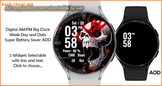 Skull Red Watchface Wear Os screenshot