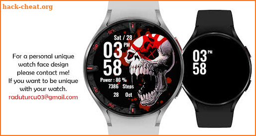 Skull Red Watchface Wear Os screenshot