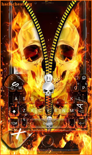 Skull Zipper Keyboard Theme screenshot
