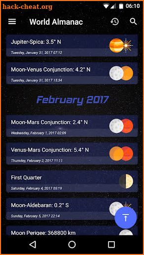 Sky Events screenshot