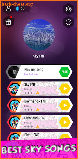 Sky FNF Funny Tiles Hop Music Game screenshot