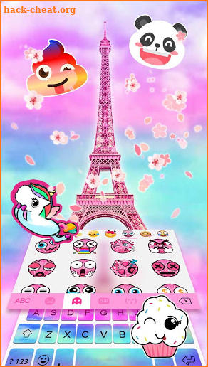 Sky Sakura Paris Love Keyboard Theme screenshot
