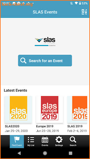 SLAS Events screenshot