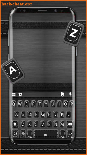 Sleek Black Leather Keyboard Background screenshot
