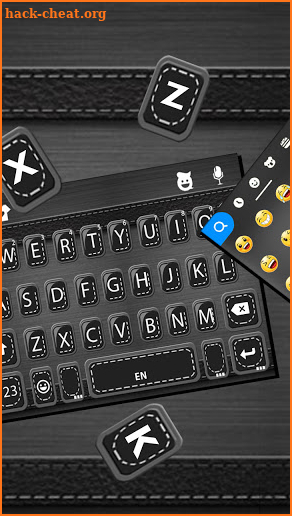 Sleek Black Leather Keyboard Background screenshot