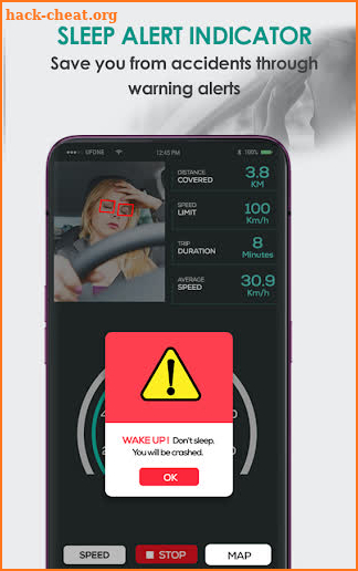 Sleep Alert, GPS Speedometer, Heads Up display screenshot