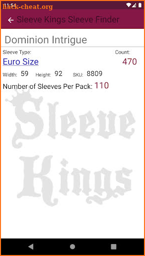 Sleeve King's Sleeve Finder screenshot