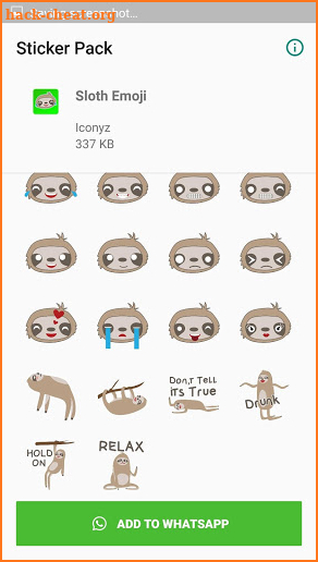 Sloth Sticker for WhatsApp screenshot