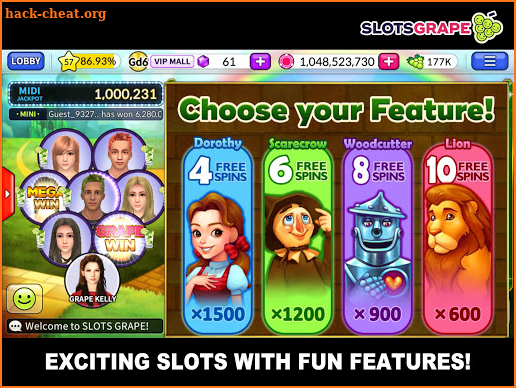 SLOTS GRAPE - Free Slots and Table Games screenshot