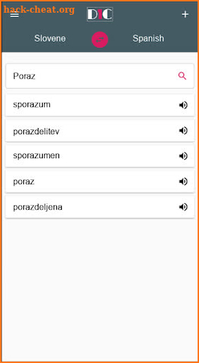 Slovene - Spanish Dictionary (Dic1) screenshot