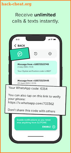 SLYFONE Virtual Mobile Number screenshot