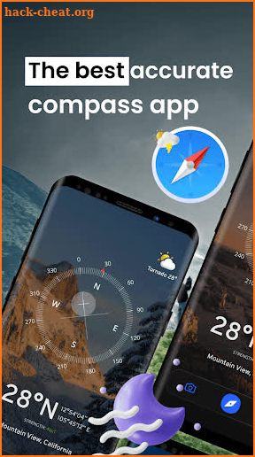 Smart compass app: weather forecast, GPS location screenshot