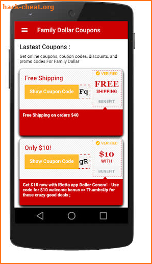Smart Coupons for Family Dollar app 2019 screenshot