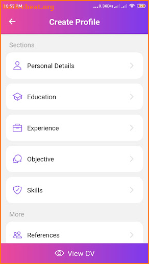 Smart CV screenshot