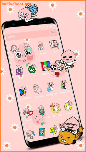 Smart Pink Emoji Theme screenshot