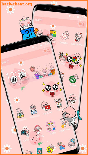 Smart Pink Emoji Theme screenshot