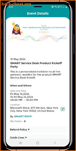 SMART RSVP screenshot