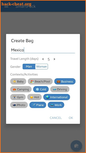SmartPack - Bag packing list for travel screenshot