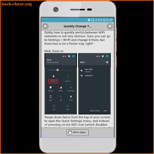 Smartphone Secret Settings screenshot