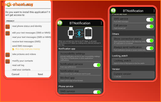 SmartWatch control - BT Notifier screenshot