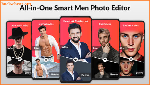 Smarty Men Photo Editor: Hairstyle, Mustache, Suit screenshot