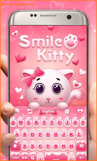 Smile Kitty GO Keyboard Theme screenshot
