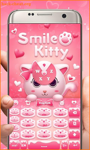 Smile Kitty GO Keyboard Theme screenshot