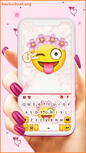Smiley Flower Emoji Keyboard Background screenshot