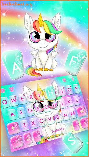 Smiley Rainbow Unicorn Keyboard Theme screenshot