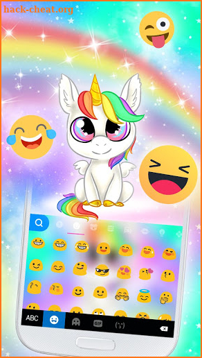 Smiley Rainbow Unicorn Keyboard Theme screenshot