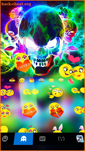Smoke Colorful Skull Keyboard Theme screenshot