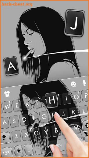 Smoking Girl Live Keyboard Background screenshot