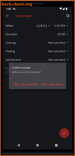 Smoking Log Plus License screenshot