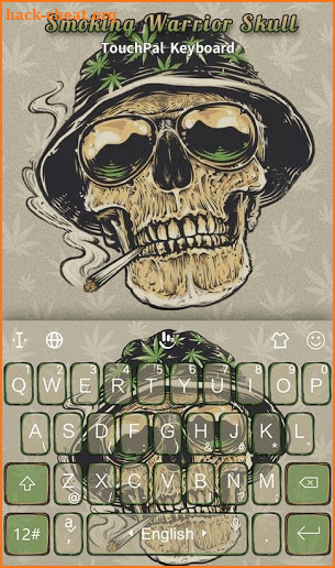 Smoking Warrior Skull Weed Keyboard Theme screenshot