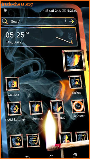 Smoky Matchstick Flame Launcher Theme screenshot