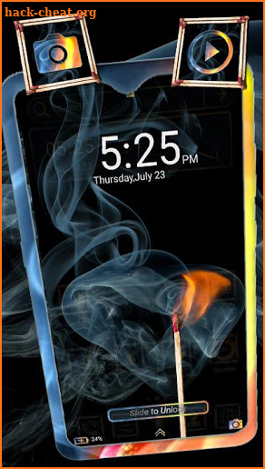 Smoky Matchstick Flame Launcher Theme screenshot