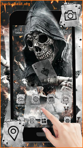 Smoky Poker Skull Launcher Theme Live HD Wallpaper screenshot