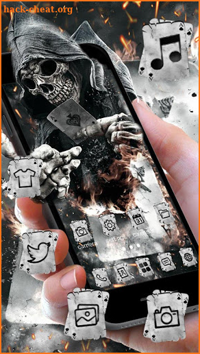 Smoky Poker Skull Launcher Theme Live HD Wallpaper screenshot