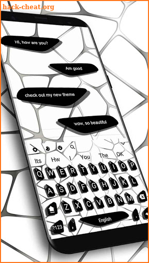 Sms Black and White keyboard Theme screenshot