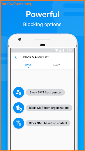 SMS blocker, Text spam blocking, Clean Inbox SMS screenshot
