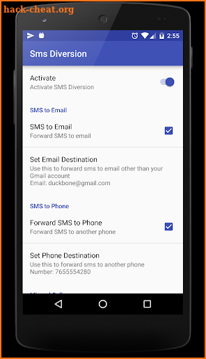 SMS Diversion Pro screenshot