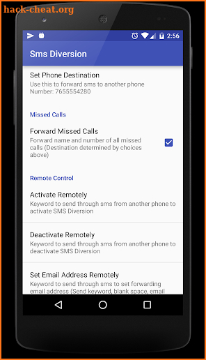 SMS Diversion Pro screenshot