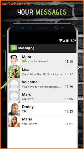 SMS from Android 4.4 with Caller ID screenshot