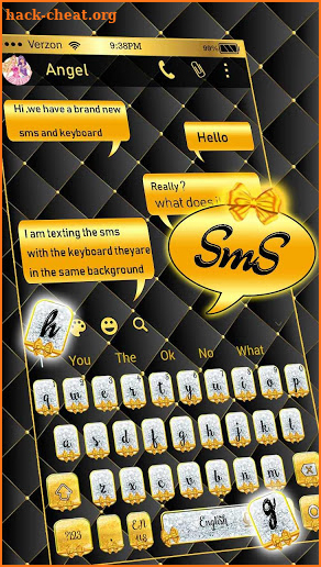 SMS Gold and Silver Bow Keyboard screenshot