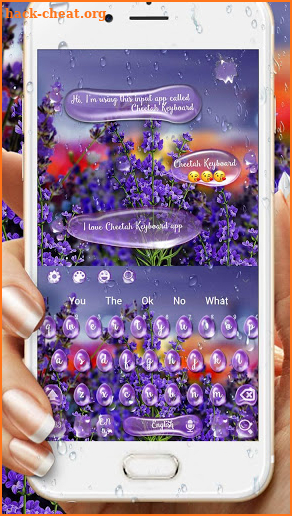 SMS Lavender Keyboard Theme screenshot