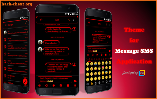 SMS Messages Neon Led Red Theme screenshot