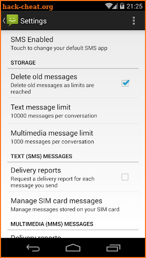 SMS Messaging (AOSP) screenshot