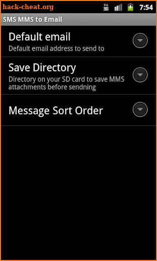 SMS MMS to Email screenshot