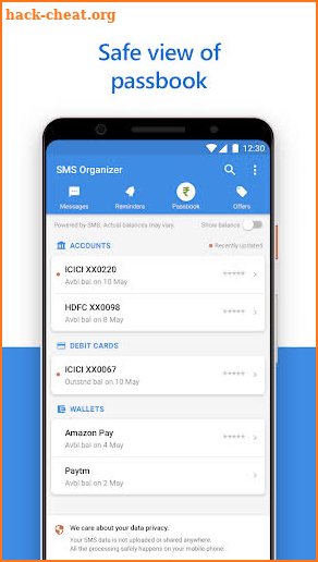 SMS Organizer - Clean, Reminders, Offers & Backup screenshot
