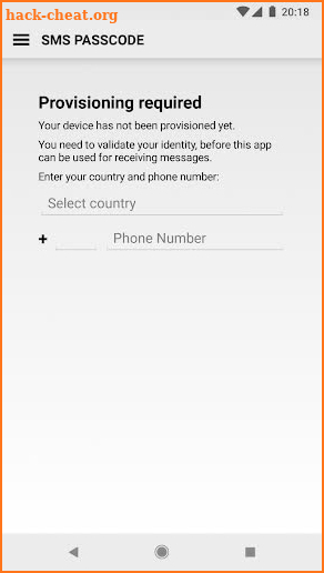 SMS PASSCODE Mobile screenshot